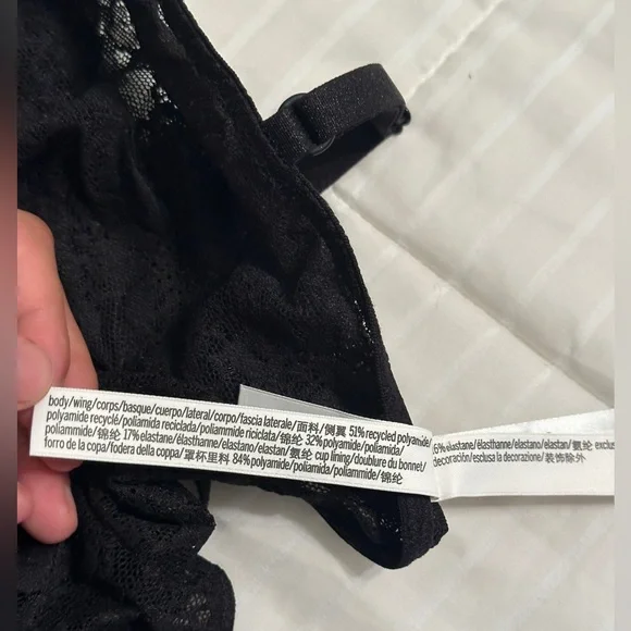 PINK Victoria's Secret Black Floral Lace Bralette - Picture 7 of 9